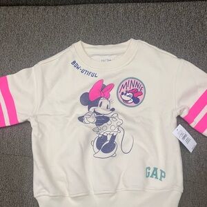 GAP Kids Cream and Pink Minnie Mouse Sweatshirt